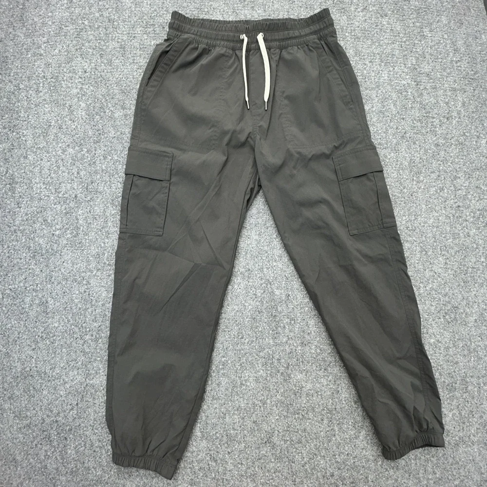Vuori Jogger Pants Mens Small Gray Cargo‎ Stretch Elastic Waist Hiking VW494